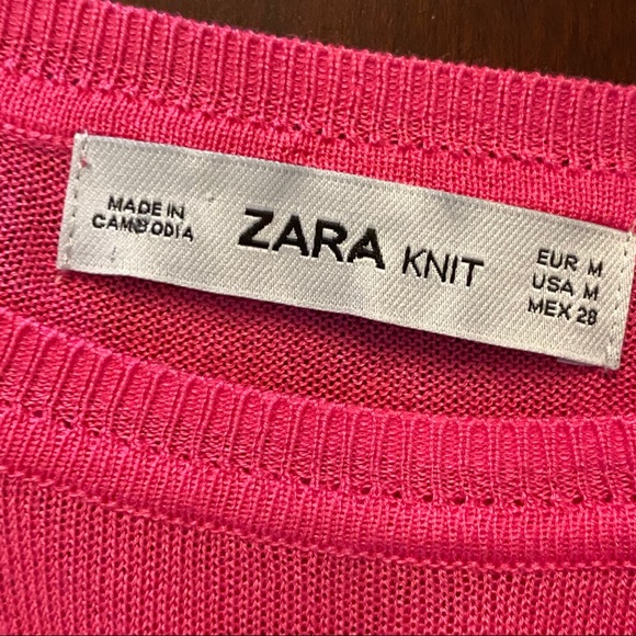 Zara Hot Pink Knit light weight sweater - Size: M - Picture 5 of 9